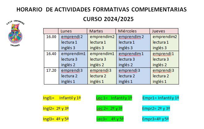 HORARIO AFC 24 25