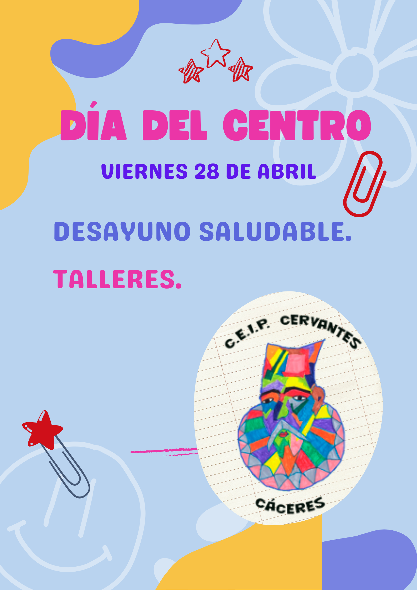 Blue Pink Playful Illustration School Admission Poster
